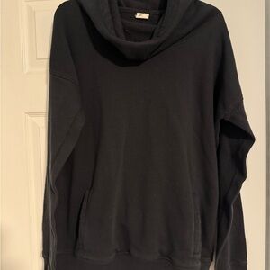 ZYIA Active Black Cowl Neck Pullover Hoodie | Size XL